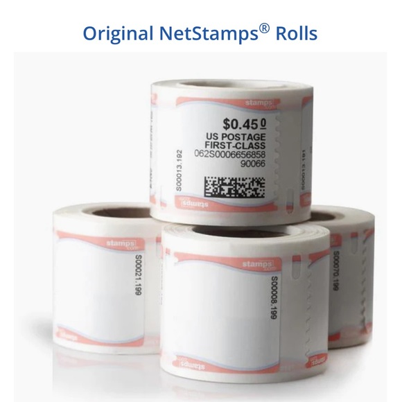 Office Netstamps Postage Labels Box 4 Rolls Print Postage